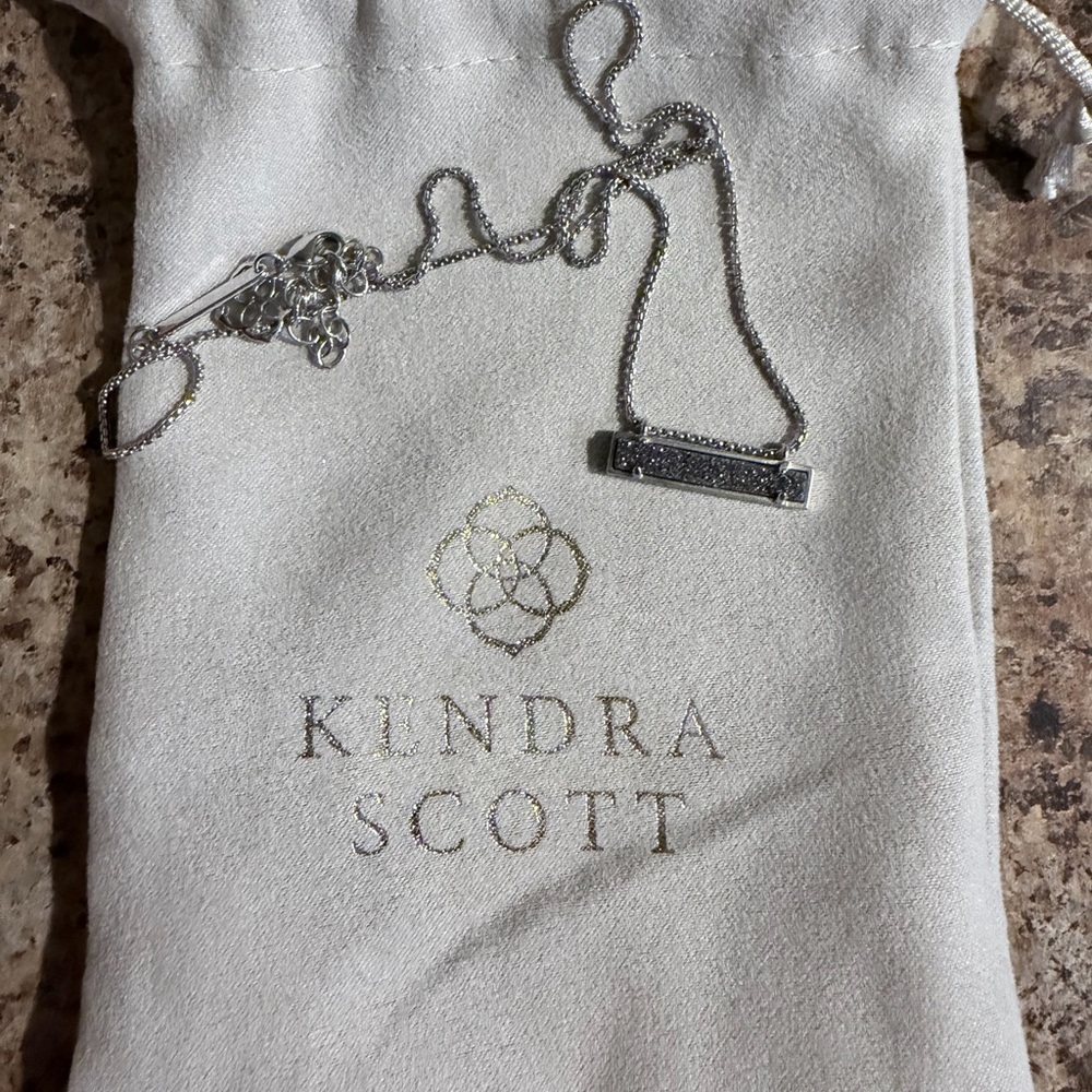 Kendra Scott Silver Bar Necklace